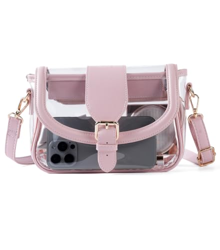 Image of Clear Bag for Stadium Events, Stadium Approved Clear Crossbody Bag for women,Waterproof Saddle bag for Concert