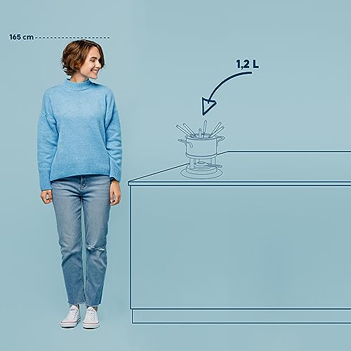 Foto von kela Fondue-Set Cailin, 10-teilig, Durchmesser 22 cm, 1,2 L, Edelstahl 18/10, silber glänzend, Allherdboden, Topf, Sicherheitspastenbrenner, Rechaud, Spritzschutz, 6x Fonduegabeln, 10968