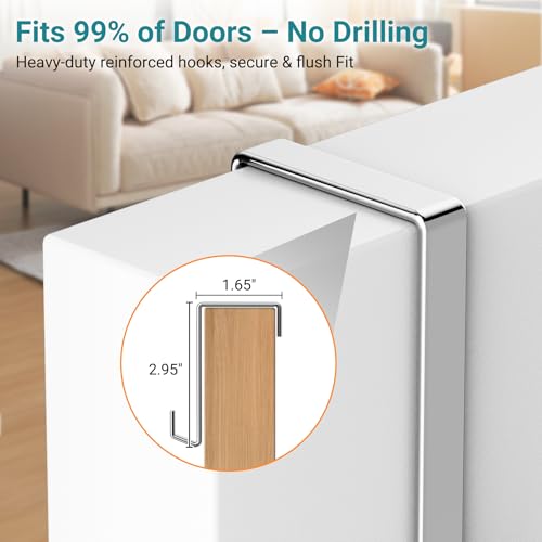 MISSLO Large Pockets Over the Door Shoe Organizer for Closet Hanging Shoe Rack for Door Shoes Storage Fits 24 Pairs Sneakers and Boots, 8 Tiers (White) by MISSLO - Used condition - Image 6