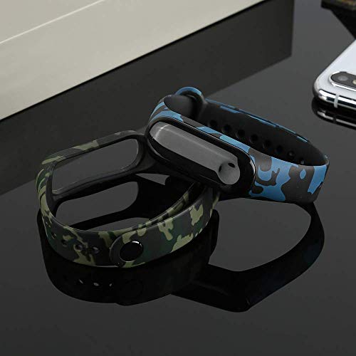 Kit 4 pulseiras para mi band 3 ou 4 (camufladas verde, azul, cinza/pixel)