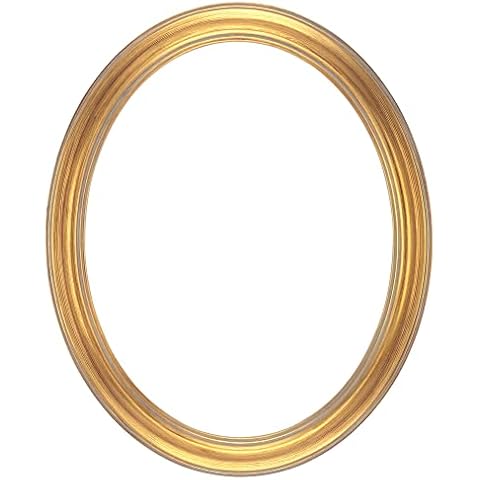 Stein Design Oval Frames - Hand-Finished Open-Back Oval Frames for Canvas, Does not Include Glass or Backing - [Gold - 16"x20"] Cover