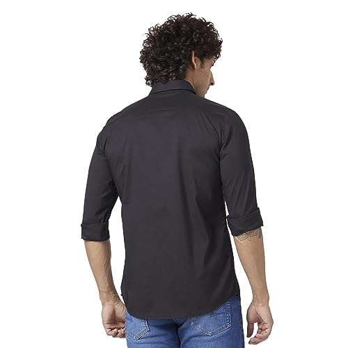 Image of Spykar Men's Regular Fit N /A Full Sleeve Solid Casual Shirts