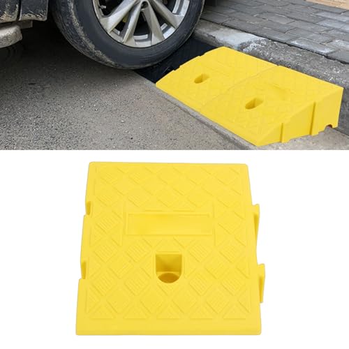 2 Paquetes Rampas de Bordillo PE, Rampa Antideslizante con Diseño de Drenaje, Altura 13 cm, Capacidad de Carga 4409 lbs, Rampa Resistente para Autos, Motos y Bicicletas miniatura 2