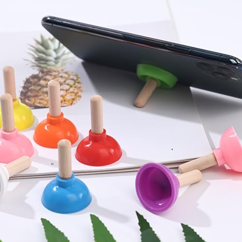 Image of 6 Pcs Tiny Toilet Plunger Shape Phone Holder Mini Sucker Stand for Supporting Cellphone, Moblie Phone, PSP