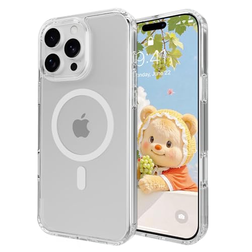 Image of Magnetic iPhone 16 Pro case,Compatible with Magsafe, Military-Grade Protection,Slim Translucent Matte Shockproof with Anti-Scratch Anti-Fingerprint Phone Cover (Transparent, iPhone 16 Pro)