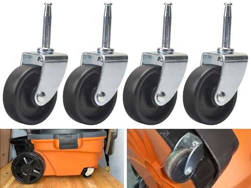 4 Pack 12293 Replacement Wet Dry Vacuum Caster Wheel Compatible with Ridgid/Craftsman/Dewalt Vacuums, for RV1250, RT1200, 1650RV, WD1850M, WD1635M Model Shop Vacuum Replacement Parts