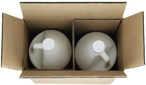 Air Sea Containers 2 x 1 Gallon Plastic Jug (BOX, PARTITION, & TOP PAD) (4G/Y11.5) Specifically Tested to Ship Industrial Plastic Gallon Jugs (Inner Dimensions: 12 3/8" x 6 3/8" x 12 3/16) Pack of 8