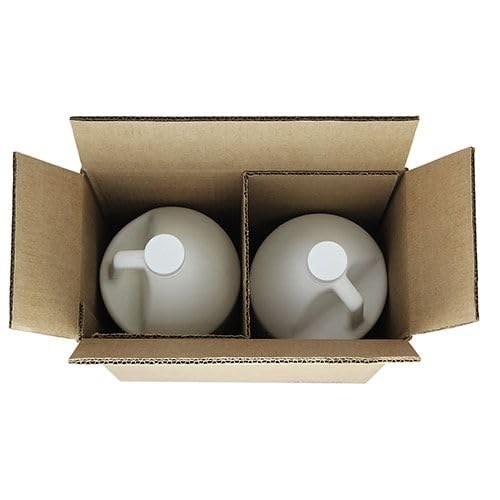 Air Sea Containers 2 x 1 Gallon Plastic Jug (BOX, PARTITION, & TOP PAD) (4G/Y11.5) Specifically Tested to Ship Industrial Plastic Gallon Jugs (Inner Dimensions: 12 3/8