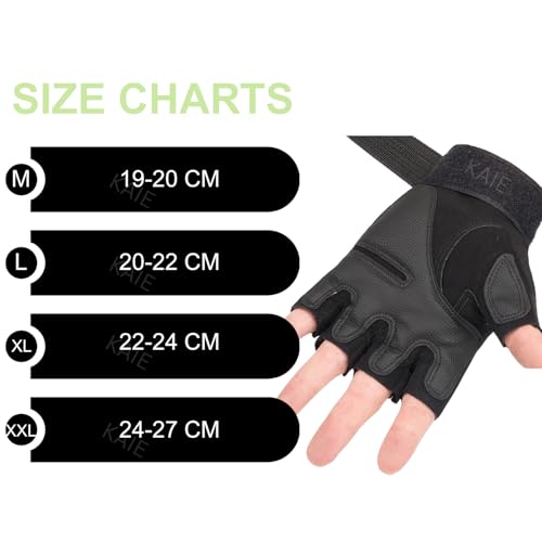 Image of Nylon Tactical Half Finger Gloves for Sports, Gym, Cycling, Travelling, Camping, Outdoor, Motorcycle Riding Gloves, Fingerless Gloves, Half Finger Gloves For Men& Women, Outdoor Gloves (BLACK, M)