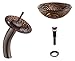 Kraus C-GV-650-19mm-10ORB Luna Glass Vessel Sink and Waterfall Faucet Oil Rubbed Bronze