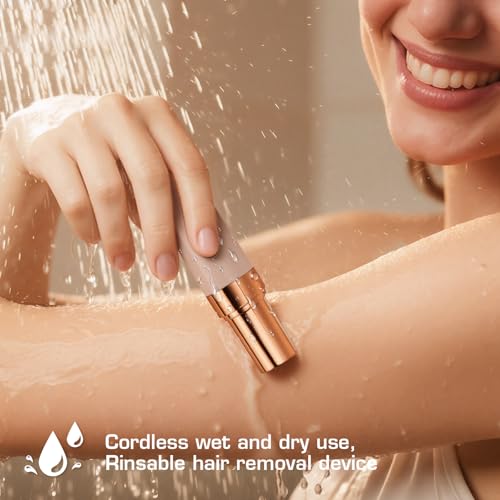Pro 3.0 Women Face Epilator - 2-in-1 Pluxyepil Gentle Root Removal for Coarse & Fine Hair,2026 New Rechargeable Lady Depiladora Electric Shaver for Face/Legs/Bikini Smooth Skin (Rose Gold) - Image 4