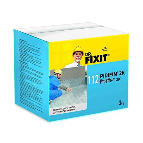 Image of Dr. Fixit 112 Pidifin 2K 2-Parts Flexible Acrylic Cementitous Waterproofing for Bathroom, Roofs, Bas, Pack of 2