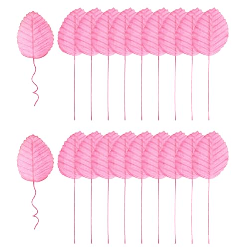 PATIKIL Pink Leaves with Stems
