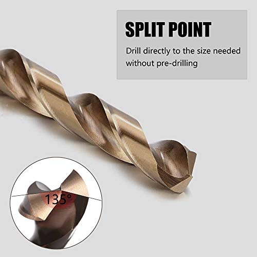 Hymnorq 13/32 Inch Diameter M35 Cobalt Steel Metalworking Twist Jobber Drill Bits 5Pc Pack thumb #1