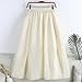 Women's Elegant Layered Skirt A-Line Ruffle Long Skirts Lightweight High Waist Retro Fashion Casual Skirt Beige