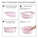 CHICVITA Pink Baby Girl Gift Basket, Small Woven Rope Basket, Rectangle Shelf Baskets for Bathroom, Cute Nursery Storage Baskets for Toys, Diapers, Towels, Snacks, 13 x 9.8 x 5 inches