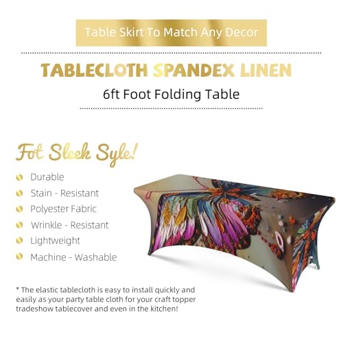 Nappe brodée papillon extensible 1.8m lavable - 6