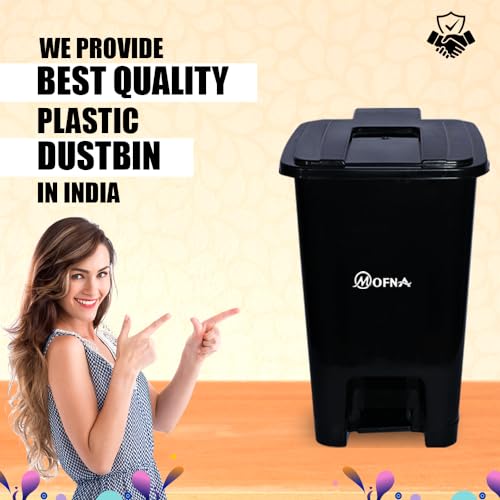 Image of mofna Bio Medical Plastic Pedal Dustbin, Plastic Pedal Dustbin, Bio Medical Waste Bin Garbage Waste Dustbin For Home,College And School,Organisation,Malls And Restaurant (15 Liter, Black)
