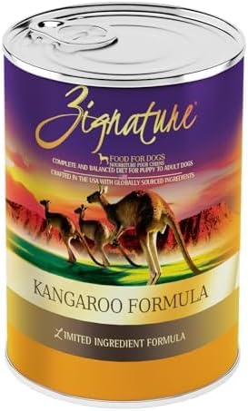 Zignature Kangaroo Formula Wet Dog Food 13oz, case of 12