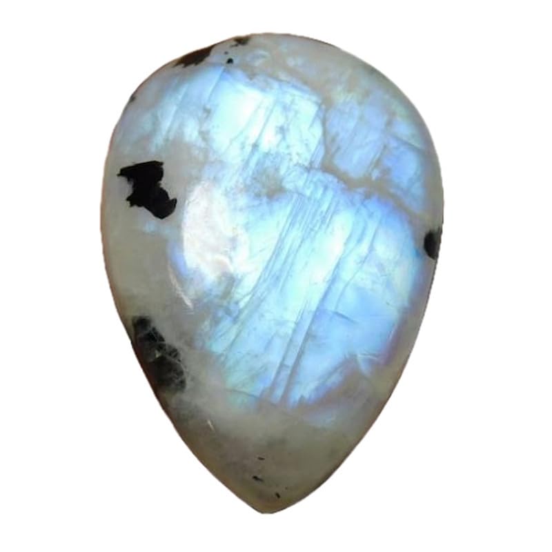 Pierre de lune naturelle poire 34x24 mm stable et plate pour réussir vos sertissages DIY