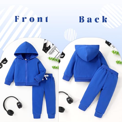 Happy Town Baby Clothes for Girls Boy Solid Color Zipper Hoodie and Sweatpants Outfits Fall Winter Toddler Sweatsuit2
