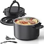 CDBEEE 100W Electric Lunch Box for Adults, 1L Portable Food Warmer for Meals & Soup - Rapid Heating, Leak-Proof 304 Stainless Steel Container - Car (12V/24V) & Home (230V) for Office/Travel