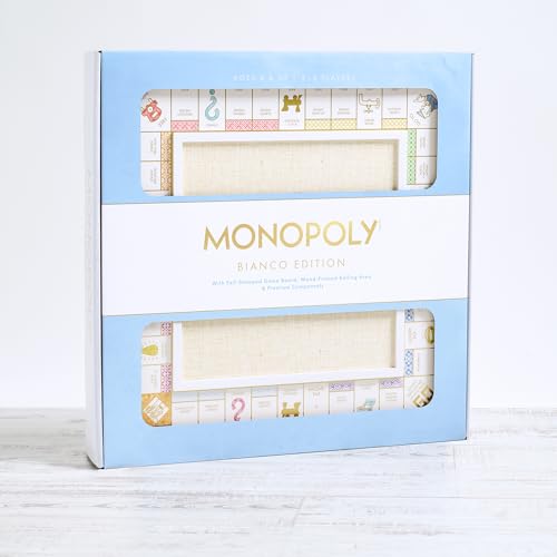 WS Game Company Monopoly Bianco Edition – White Wood Board, Gold-Tone Tokens, Modern Design, and Premium Game Accessories - Thumbnail 5