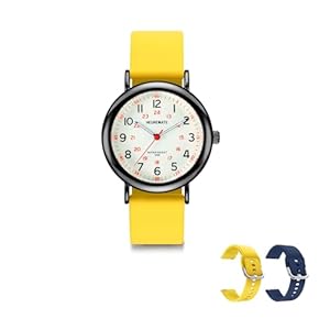 5ATM Waterproof Simple Unisex Analog Watch, Medical Professional Nurse Watch with Luminous Easy-Read Dial, Military Time, 24-Hour Second Hand, Silicone Band for Students, Fashion Women Men