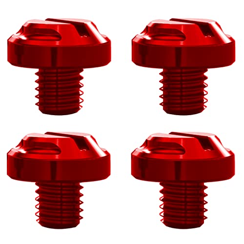 Image of 4pcs Motorcycle Red Mirror Hole Plugs 2 Regular+2 Reverse M8x1.25 (Red, M8>2 regular + 2 reverse)
