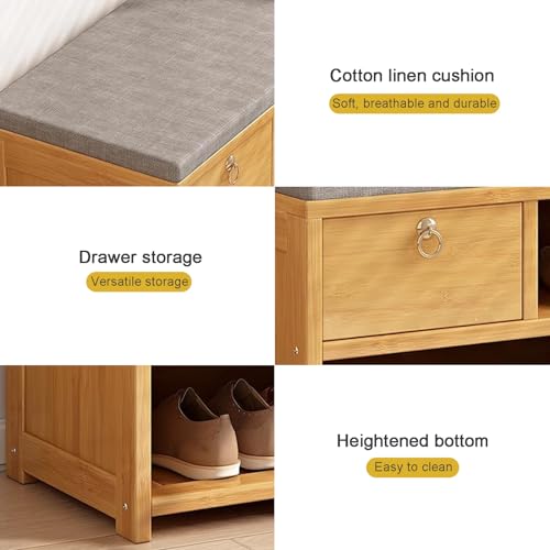 Étagère à chaussures en bois massif authentique, meuble de rangement premium