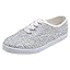 Ice Silver Glitter Laceup Plimsolls