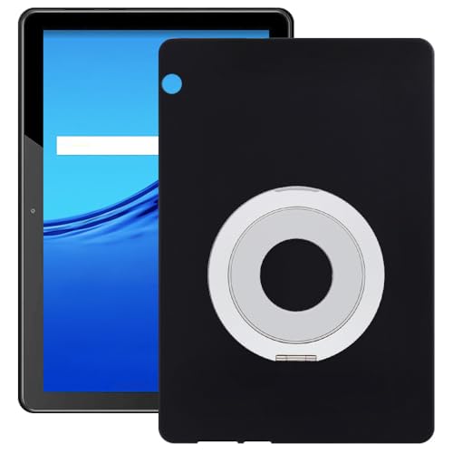 Funda para Huawei MediaPad T5 10.1 de silicona con soporte de mesa color negro y plata de silicona rígida