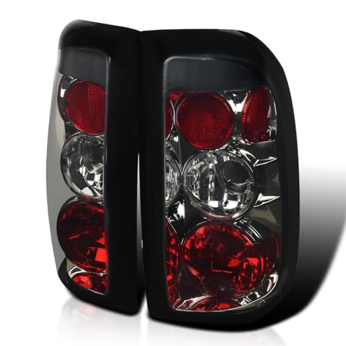 Spec-D Tuning Smoke Lens Tail Lights Compatible with 1997-2004 Dodge Dakota, Left + Right Pair Assembly