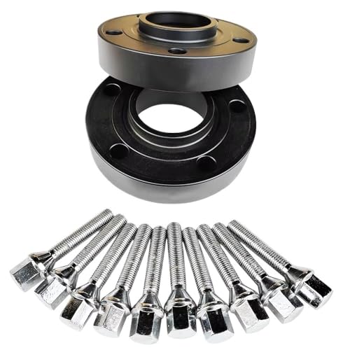 Entretoises de roue 5x100 noires de 57,1 mm avec cales de voie 5x112 et boulons de fixation Bora