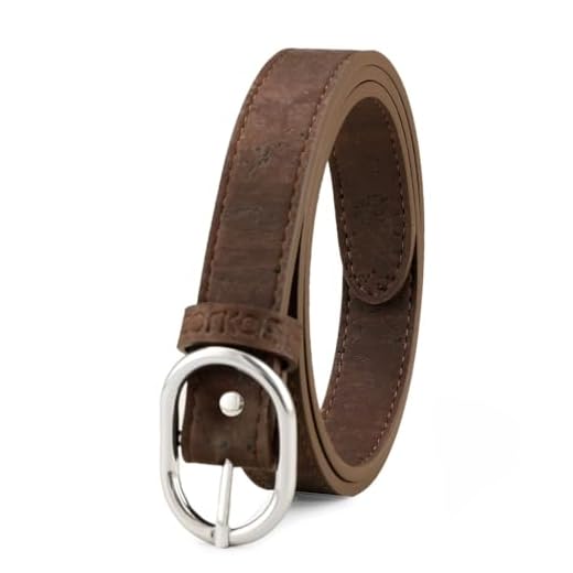 Corkor Cinturón para Mujer Con Hebilla Plateada Vegano de Corcho