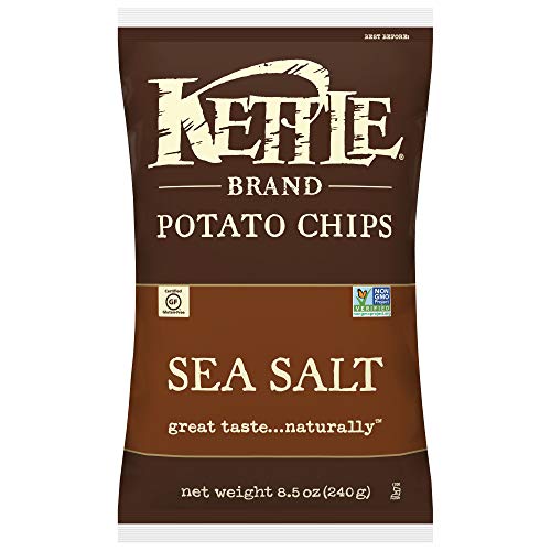 Kettle Brand Potato Chips, Sea Salt, 8.5 Ounce Bags (Pack of 12)