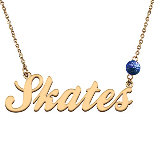 HUAN XUN Custom Choker Birthstone Skates Name Necklace Best