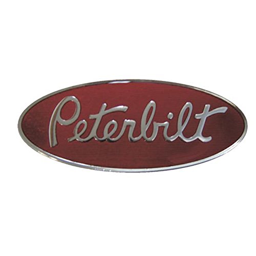 Peterbilt Semi Trucks 3 1/4 x 8 OEM Factory Nameplate Hood Emblem w/Push-On Nuts