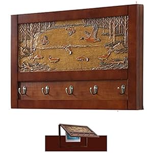 HJW Praktische opbergrek Opknoping Entryway Plank met Haken Muurbevestiging Home Decor Drijvende Plank Hout Opbergrek voor Kleding Hoed Meter Box 1Huiyang-01020, Houten