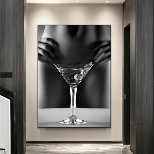 Peinture sur toile de cocktail et affiche femme sexy KEBIA, décoration murale rétro