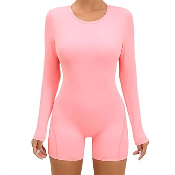 HSQSMWJ Women One Piece Playsuits Bodysuits Romper Sexy Backless Long Sleeve Yoga Jumpsuits