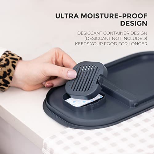 Zuutii Rice Storage Container,Food Container, Dry Food Storage, Pet Food Dispenser, 6.9Qt Large Storage Bin With Lid,Silicone Ring & Moisture Proof, For Grain Cereal Soybean Corn, Black #TOP5