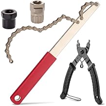 Bike Freewheel Removal Tool with Chain Whip and Bike Link Pliers,Bicycle Cassette Lock Ring Removal