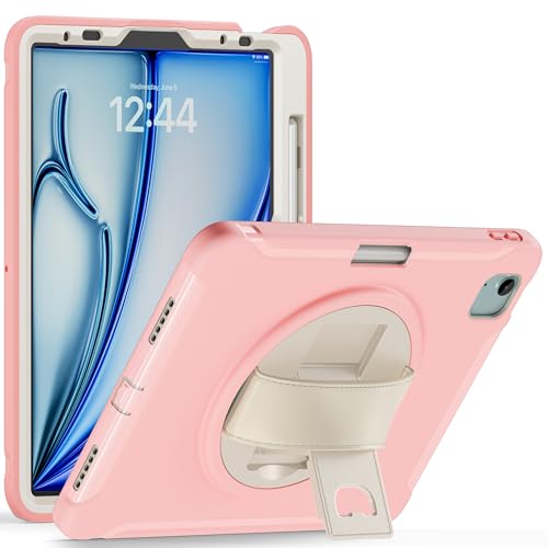 Housse iPad Air 11 M4 rose pour enfant idéale pour les trajets en voiture et devoirs