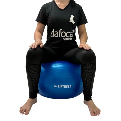 Bola de Ginástica Pilates Fisioterapia Pélvica 65cm Azul Liftness Dafoca Sports