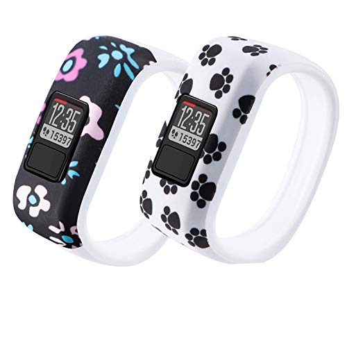 Vozehui Compatible with Garmin Vivofit 3/Vivofit JR/Vivofit JR 2 Bands , Colorful Soft Silicone Replacement Sport Wristbands for Kids Boys Girls, Small Large