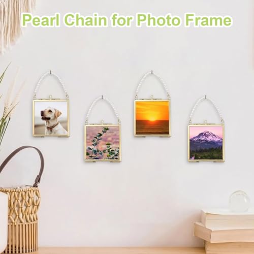 Image of Pearl Picture Hanging Chain, 6Pcs Plastic Photo Frame Hanger Decorative Pearl Chain for Hanging Picture, Purse , Handbag