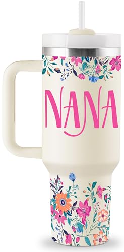 ROSTANTEN Abuela Gifts - Abuela Birthday Gifts in Spanish from Grandkids - Regalos Para Abuela - Abuela Mothers Day Gift - 40oz Travel Cup Insulated Tumbler with Lid & Straw