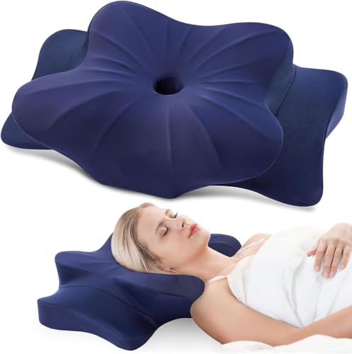 Image of DONAMA Cervical Pillow for Neck and Shoulder Pain Relief, Cooling Contour Memory Foam Pillow, Dual-Height Ergonomic Neck Support Pillow for Side Back Stomach Sleepers with Removable Pillowcase