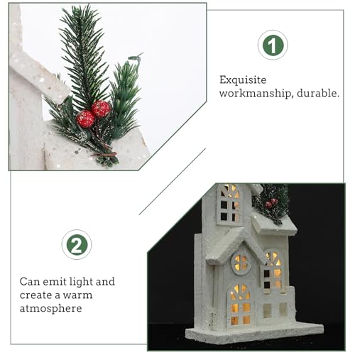 Castillo de madera blanco de Navidad con luces: el regalo de oficina perfecto 4